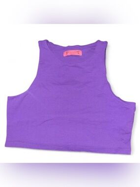 Women's Purple Cropped Tank Top - Sleeveless Crew Neck